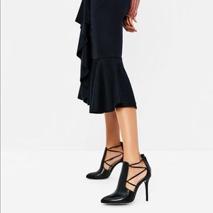 Zara black leather booties